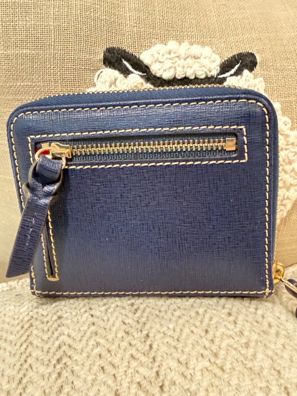 Dooney Blue Zip-Around Leather Small Wallet - Picture 2 of 7